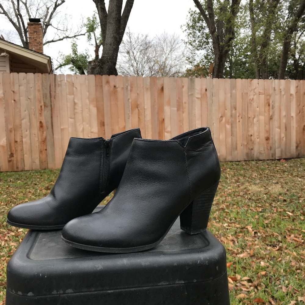 Black Leather Ankle Boots